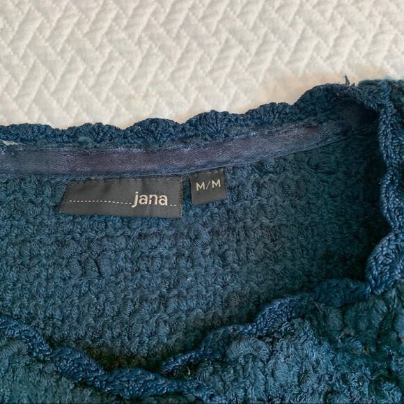 𝅺vintage💙jana Blue Button Up Sweater Cardigan Size Medium - Picture 9 of 9